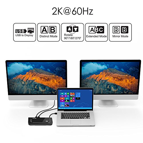 WAVLINK USB 3.0 and USB C Universal Docking Station Dual Video Monitor Display DVI HDMI VGA Gigabit Ethernet, Audio, 6 USB Ports for MacBook M1-M5/Neo & Windows