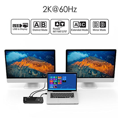 WAVLINK USB 3.0 and USB C Universal Docking Station Dual Video Monitor Display DVI HDMI VGA Gigabit Ethernet, Audio, 6 USB Ports for MacBook M1-M5/Neo & Windows