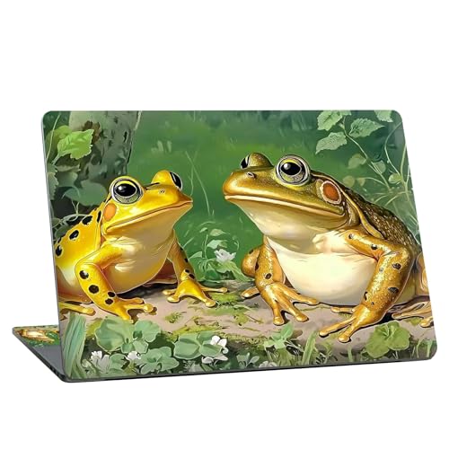 Universal Laptop Skin Sticker with 2 Wrist Pad Skins, Waterproof Scratch Resistant Vinyl Laptop Cover Decal, Cut to Fit for 11–15.6 Inch MacBook HP Dell Lenovo, Frogs - color: Frogs