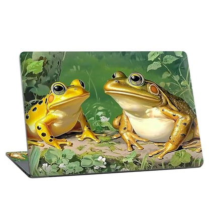 Universal Laptop Skin Sticker with 2 Wrist Pad Skins, Waterproof Scratch Resistant Vinyl Laptop Cover Decal, Cut to Fit for 11–15.6 Inch MacBook HP Dell Lenovo, Frogs - color: Frogs