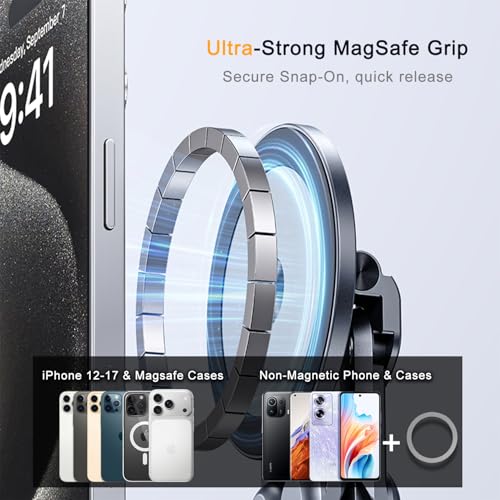 Metal Laptop Stand, 3-in-1 Magnetic Foldable Tablet Phone Holder | Pocket-Sized & Portable, Adjustable Laptop Riser for Desk, N55 Powerful Magnets, Ergonomic View Mount for Home Office, Travel