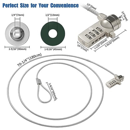 HOX Laptop Cable Lock, Hardware Security Cable Lock Anti Theft Combination Lock for iPad Tablet Laptop MacBook