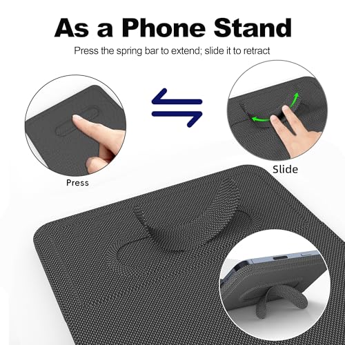 Foldable Wireless Charging Mouse Pad with Writing Tablet,15W Qi Magnetic Fast Charging Travel Mouse Pad,Multi-Functional PU Leather Mat Charging Pad for iPhone Samsung iWatch,Office Home Accessories - color: Black