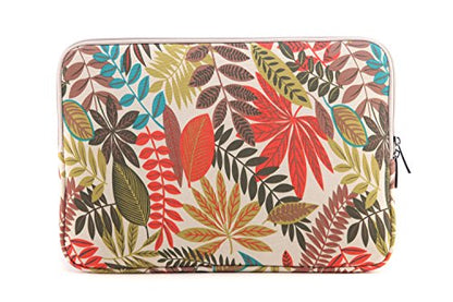 BSLVWG 11.6 Inch Laptop Sleeve Multi-Color & Size Choices Case/Water-Resistant Neoprene Notebook Computer Pocket Tablet Briefcase Carrying Bag/Pouch Skin Cover - color: Khaki Leaves, size: 11.6 inch