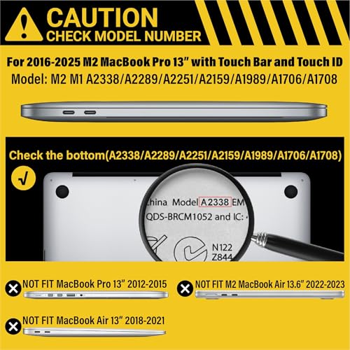 IBENZER Compatible with MacBook Pro 13 Inch Case M2 M1 2026 2025 2024 2023 2022 A2338 A2289 A2251 A2159 A1989 A1706 A1708, Hard Shell Case & Keyboard Cover for Mac Pro 13, Sierra Blue,T13SIBL+1 - color: Sierra Blue