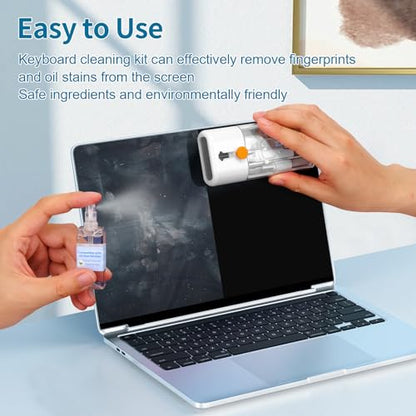 Keyboard Cleaner Laptop Cleaning Kit - All in One Computer Tech Cleaning Brush, Multi-Function Pc Accessories with Airpod Cleaning Kit, Electronic Laptop Screen Cleaner for MacBook, iPhone, Gaming - color: Bright White
