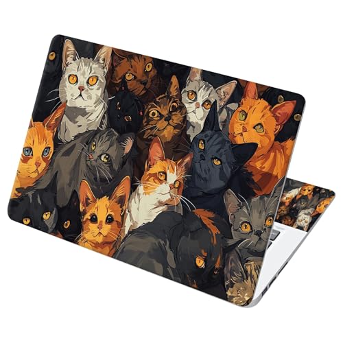 Universal Laptop Skin Sticker with 2 Wrist Pad Decals, 3-Piece Removable Vinyl Laptop Cover, Art Cats Waterproof Anti-Scratch, Easy-Trim Fit for 13.3" 14" 15.6" Laptops - color: Art Cats
