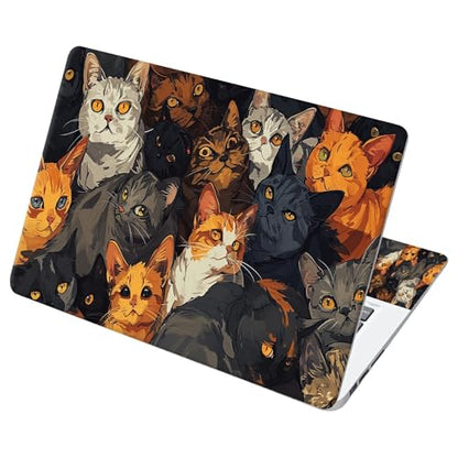 Universal Laptop Skin Sticker with 2 Wrist Pad Decals, 3-Piece Removable Vinyl Laptop Cover, Art Cats Waterproof Anti-Scratch, Easy-Trim Fit for 13.3" 14" 15.6" Laptops - color: Art Cats