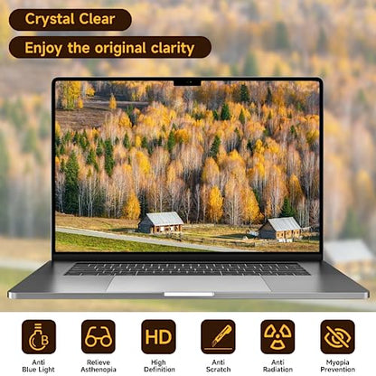 2 Pack Anti Blue Light Screen Protector Compatible with MacBook Air 15 Inch(2023-2026, M2/M3/M4/M5), Eye Protection Matte Anti Glare Screen Protector for 15.3In Mac Air - size: MacBook Air 15inch