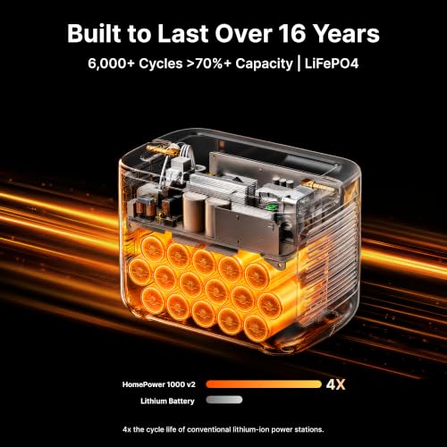 Jackery HomePower 1000 v2 Portable Power Station,1024Wh LiFePO4 Home Battery Backup, 1500W Solar Generator,10ms UPS, 50-Min Fast Charge, for Emergency, Outdoor, and Off-grid - style: HP1000v2