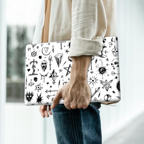 Reusable Universal Laptop Skin Sticker, Cut to Fit for 11.6–15.6 Inch Laptops, Waterproof Protective Film, No-Residue - Gothic Mystic Icons - color: Gothic Mystic Icons