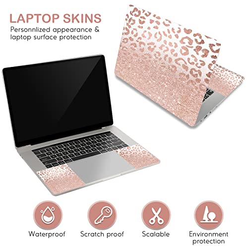 DINKY Laptop Skin Sticker Decal, 12" 13" 13.3" 14" 15" 15.4" 15.6 inch Laptop Universal Reusable Vinyl Skin Stickers Cover Art Decal Notebook PC Personalized Protector-Rose Pink Leopard Print - color: Rose Pink Leopard Print