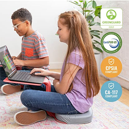 ECR4Kids The Surf Portable Lap Desk with Cushion, Flexible Seating, Red - color: Red