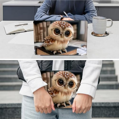 Laptop Skin Sticker Decal 12"-15.6" Universal Laptop/Notebook/Netbook Vinyl - Waterproof Scratch Resistant,Fits HP Dell Lenovo MacBook,2 Free Wrist Pads,Easy Apply & Remove,Cute Owl Book - color: Cute Owl Book
