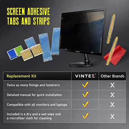 Privacy Screen Adhesive Tabs and Strips for Computer Monitors and Laptops - Replacement kit - size: [1 Pack] Replacement Kit