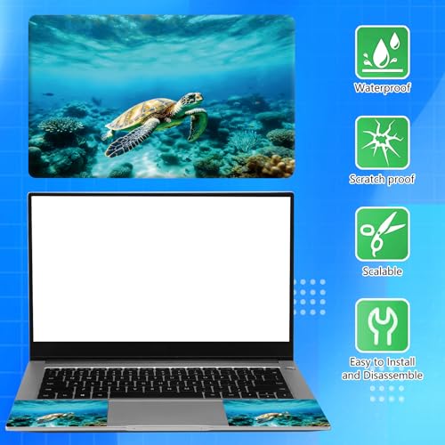 Universal Laptop Skin Sticker Decal for 11.6”12" 13" 13.3" 14" 15" 15.4" 15.6" Reusable Waterproof Scratch-Scratch Resistant Protective Vinyl Laptop Notebook Skin Stickers - Green Turtle - color: Green Turtle