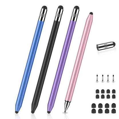 MEKO 3 in 1 Stylus Pens for Touch Screens, High Sensitivity & Precision Capacitive Stylus Pencil for Apple iPad iPhone Tablets Samsung Galaxy All Universal Touchscreen Devices 4 Pack - color: Black/Blue/Rose Gold/Pruple