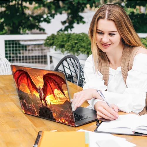 Laptop Skin Sticker Decal, Universal Reusable Vinyl Laptop Cover for 12" 13" 13.3" 14" 15" 15.4" 15.6" Notebook PC, Waterproof Scratch-Resistant with 2 Wrist Pads, Easy to Apply & Remove,B Dragon - color: B Dragon
