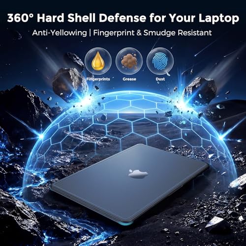 MOSISO Compatible with MacBook Air 13 inch Case M5 2026 M4 M3 M2 2025-2022 | A3449 A3240 A3113 A2681, Scratch-Resistant Shock-Absorbent Reinforced Hard Shell Cover for MacBook Air 13.6 Case, Midnight - color: Midnight