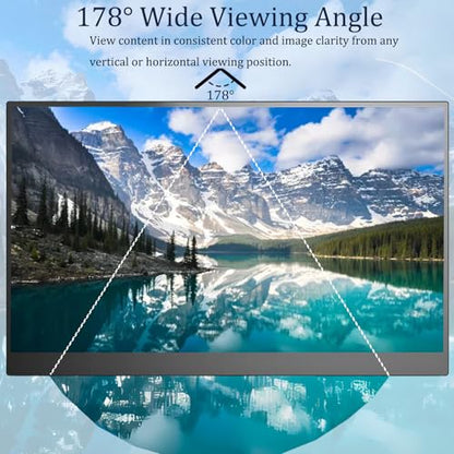 Portable Monitor, 15.6 Inch FHD 1080P 60Hz Second External Monitor | IPS USB-C HDMI Portable Computer Monitor with Kickstand, Speakers, VESA Mountable, Travel External Second Screen for Phone - size: 15.6 Inches A