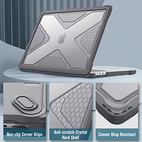 Fintie Case for MacBook Pro 16 Inch A3429 A3428 A3403 A3186 A2991 A2780 A2485 (2026-2021) - Heavy Duty Rugged Hard Shell Cover for MacBook Pro 16" M5/M4/M3/M2/M1 Chip, Gray - color: Gray