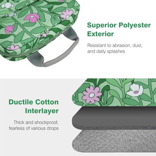 Dadanism 9-11 Inch Tablet Sleeve Bag Carrying Case with Shoulder Strap | Fits iPad (A16) 11", iPad 10th Gen 10.9", iPad Air M4/Pro M5 11", iPad 9/8/7th 10.2", Galaxy Tab A11+ Plus 11", Cyan+Flower - color: Cyan+flower, size: 9-11 Inch
