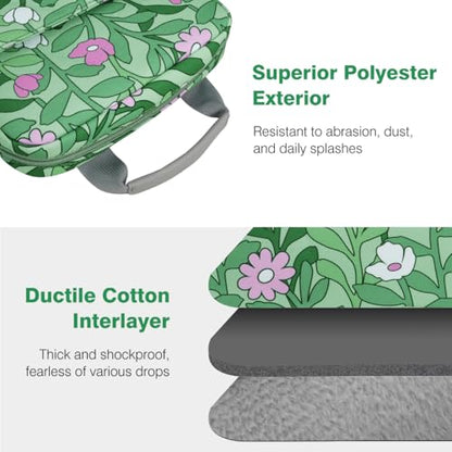Dadanism 9-11 Inch Tablet Sleeve Bag Carrying Case with Shoulder Strap | Fits iPad (A16) 11", iPad 10th Gen 10.9", iPad Air M4/Pro M5 11", iPad 9/8/7th 10.2", Galaxy Tab A11+ Plus 11", Cyan+Flower - color: Cyan+flower, size: 9-11 Inch