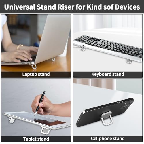 Mini Laptop Stand,Portable Foldable & Lightweight Ergonomic Riser with Ventilated Cooling,Fits 10-17.3 Inch Notebooks and Keyboards,Silver - color: Silver