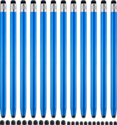 12Pcs Blue Stylus Pen for Touchscreen, 2-in-1 Stylus Pen for iPad | High Precision & Sensitivity, Aluminum Body, Suitable for iPad iPhone Android Smartphone Tablet Switch and All Touch Screens - color: 12 Blue