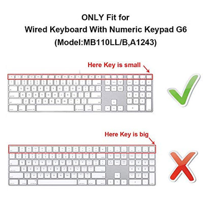 HRH Ombre Purple Silicone Keyboard Skin Cover for iMac Wired USB Full Size Keyboard with Numeric Keypad A1243(G6 MB110LL/B and MB110LL/A) - color: Ombre Purple