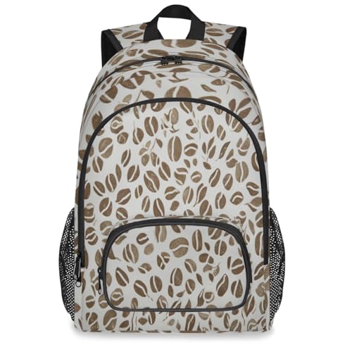 Vintage Coffee Bean Large Backpack for Women and Men Waterproof Travel Laptop Backpack Lightweight Business Work Daypack Fits 17 Inch Computer - color: Multicolor 1