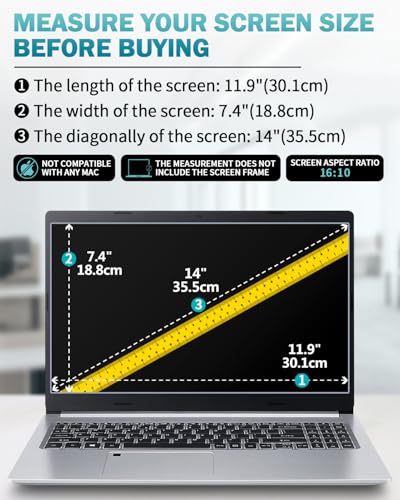 F FORITO 2-Pack 14 Inch 16:10 Anti Blue Light Matte Laptop Screen Protector, Reduce Eye Strain and Touch Sensitive Anti Glare Computer Screen Cover for All 14" 16:10 Laptops - size: for 14" 16:10