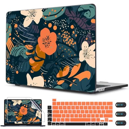 CISSOOK Compatible with MacBook Pro 13 inch Case 2025-2016 Release M2 M1 | 5in1 Set Plastic Flowers Hard Shell&Keyboard Cover for MacBook Pro13" Case A2338 A2251 A2289 A2159 A1989 A1706, Little Flower - color: Pro13inch-Little Flower