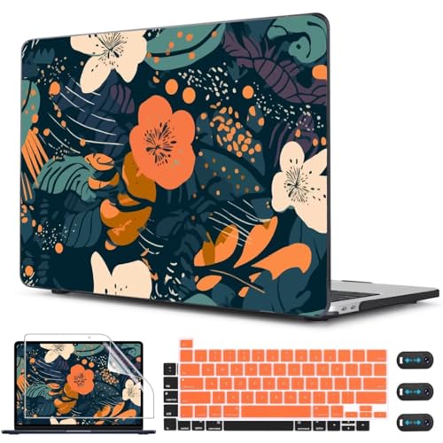 CISSOOK Compatible with MacBook Pro 13 inch Case 2025-2016 Release M2 M1 | 5in1 Set Plastic Flowers Hard Shell&Keyboard Cover for MacBook Pro13" Case A2338 A2251 A2289 A2159 A1989 A1706, Little Flower - color: Pro13inch-Little Flower