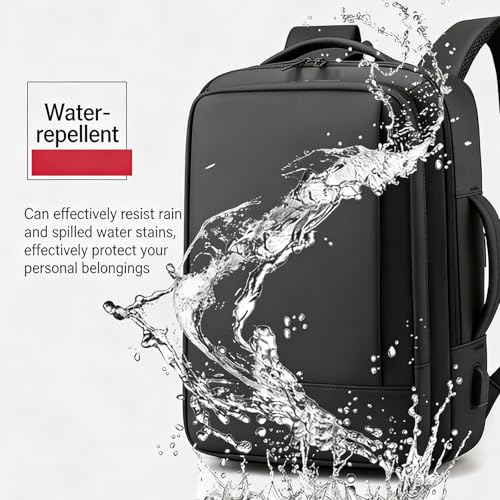 Expandable Business Laptop Backpack with USB Charging Port, Water Resistant Travel Work Bag for Men Women Fits 15.6 Inch Laptop (1) - color: 1