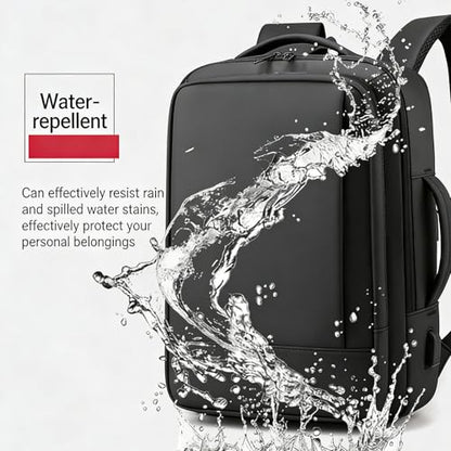 Expandable Business Laptop Backpack with USB Charging Port, Water Resistant Travel Work Bag for Men Women Fits 15.6 Inch Laptop (1) - color: 1