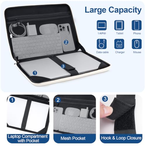 MOSISO Laptop Case 15.6 inch, 15-16 inch Laptop Sleeve, Sand | Compatible with MacBook Pro 16 / Air 15,HP Acer Dell Lenovo ASUS,Artistic Geometric EVA Carrying Case Hard Shell with Handle - color: Sand, size: 15.6 inch