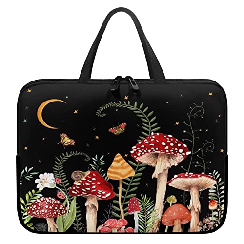 15 Inch Mushroom Laptop Sleeve, Protective Tablet Case with Handle, Shockproof Computer Bag Carrying Case Portable Notebook Cover Messenger Briefcase for Travel/Business/School/Men/Women - color: Mushroom, size: 15 Inch