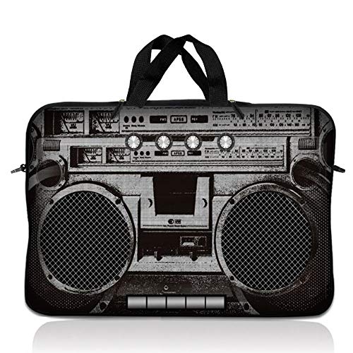 LSS 10 10.2 inch Laptop Sleeve Bag Compatible with Acer, Asus, Dell, HP, Sony, and More | Carrying Case Pouch w/Handle, Cassette Player Design - color: Cassette Player Design, size: 8 in -10.2 in