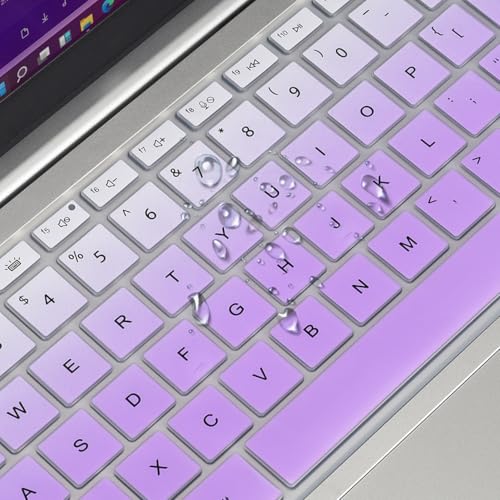 Keyboard Cover for 2023 14" HP Envy 2-in-1 14t-es000 14-es0013dx 14-es0033dx, HP 14" Laptop 14-ep 14-em 14t-ep000 14z-em000 14-ep000 14-ep0097nr 14-ep0145cl 14-em0047nr Keyboard Skin Protector - color: Ombre Purple