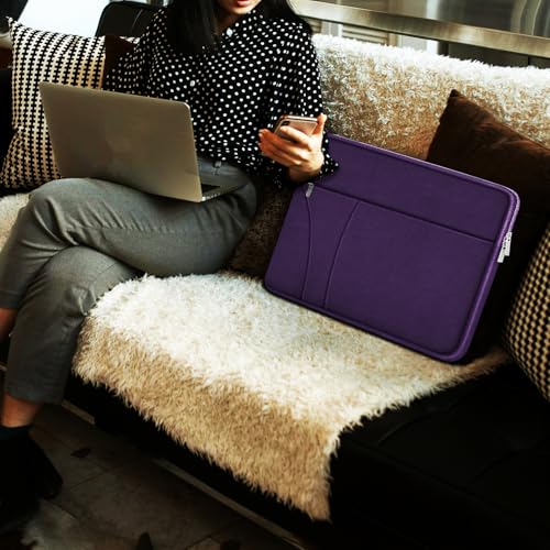 Laptop Sleeve Case 14 inch, Slim Traveling Laptop Cover with Zippered Pocket, Shockproof Protective Carrying Briefcase Computer Bag for 14" MacBook Air/Pro, HP, Dell, Lenovo, Acer, Dark Purple - color: Dark Purple, size: 14 inch