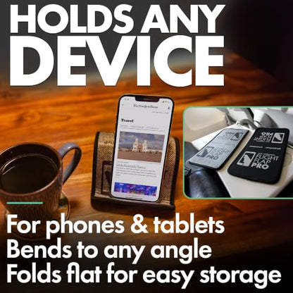 Airplane Phone Holder - Foldable Phone Stand for Plane Travel | Aluminum Build, 9 x 5.2 in. Matte Pro Finish, Tabletop Mount Desk, Plane Tray Seat back, Treadmill, Fits iPhone Cell Phone - color: PRO, size: Large