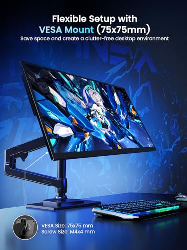 UPERFECT 18.5" 120Hz Portable Monitor, 125% sRGB Large Gaming Monitor | 1080P FreeSync 1ms IPS USB-C Mini HDMI Travel Second Screen with Kickstand, Bag, VESA, for Laptop, PC, Phone, Game Consoles - size: 18.5-Inch