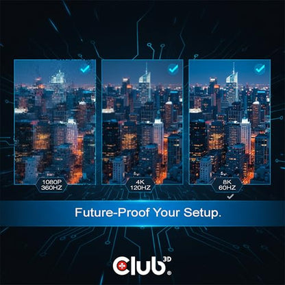 Club 3D Mini DisplayPort to HDMI Adapter 8K@60Hz 4K@120Hz - Active mDP 1.4 to HDMI Converter for Gaming PC, Aorus Series - HDR, HDCP 2.3 CAC-1188