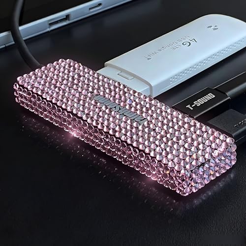 USB to USB C Adapter, YaimhSound Multi USB Port for Laptop, Pink USB Hub 3.0 for PC, MacBook, Mac Pro, Surface, Flash Drive, SSD, Keyboard, Mouse, Camera, Gaming - size: Pink A+C to 4 USB