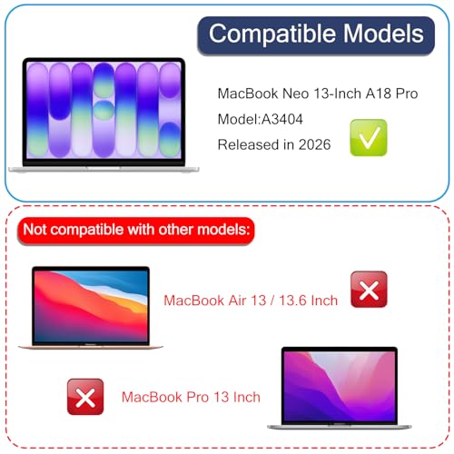 Tempered Glass Screen Protector Compatible with MacBook Neo 13-inch 2026 (Model A3404) Screen Protector [9H Hardness] [No bubbles] [Anti-Fingerprint] - size: MacBook Neo 13”