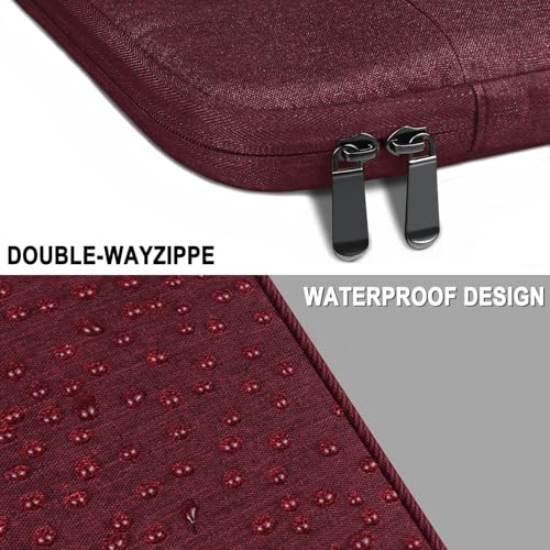 Laptop Sleeve Case 14 Inch, Water Resistant Traveling Computer Cover with Handle, Shockproof Protective Carrying Laptop Bag Compatible for 14 Inch MacBook Air/Pro, HP, Dell, Lenovo, WineRed - color: WineRed, size: 14 Inch