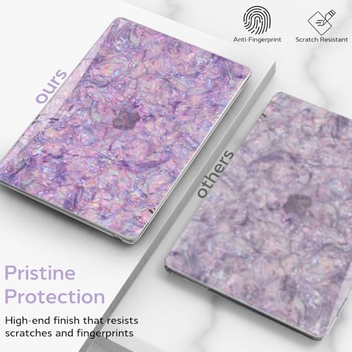 B BELK Compatible with MacBook Air 13 inch Case M5 2026-2022 M4 M3 M2 A3449 A3240 A3113 A2681, Plastic Hard Shell+Keyboard Cover+Screen Protector for MacBook Air 13.6 inch Case, Shiny Purple Pearl - color: Shiny Purple Pearl