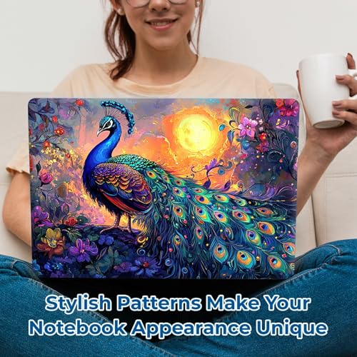 Reusable Universal Laptop Skin Sticker, Cut to Fit for 11.6–15.6 Inch Laptops, Waterproof Protective Film, No-Residue - Mystic Peacock - color: Mystic Peacock