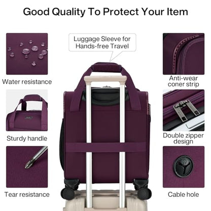 MILADA Underseat Carry On Luggage with Wheels, Airline Approved 16-inch Spinner Small Suitcase, Softside Travel Luggage, Personal Item Overnight Bag, Business Mini Suitcase for Women and Men, Purple - color: Purple